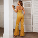 Color-New Summer Loose Slim One Piece Sleeveless Zipper Backless Casual Solid Color Jumpsuit-Fancey Boutique