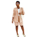 Color-Apricot-Women Clothing Suit Shorts Jacket Two-Piece Set Spring Summer Office-Fancey Boutique