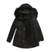 Color-Black-Autumn Winter Parka Women Fleece Lined Coat Women with Fur Collar Hooded Warm Jacket Loose Cotton Coat Plus Size-Fancey Boutique