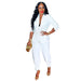 Color-White-Spring Autumn Solid Color Lace-up Long Sleeve Small Blazer Casual Jogger Pants Suit-Fancey Boutique