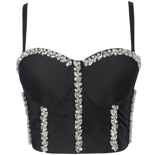 Color-Drill Chain Camisole Women Summer Wear Sexy Beaded Wrapped Chest Shaping Non-Slip Performance Bra-Fancey Boutique