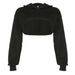 Color-Black-Casual Sports Women Clothing Autumn Basic Solid Color Hooded Long Sleeve Ultra Short Pullover Blouse Sweater-Fancey Boutique