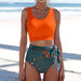 Color-Swimsuit Ladies New Bikini Cloth Printing Swimming Swimsuit Split Conservative Bikini-Fancey Boutique