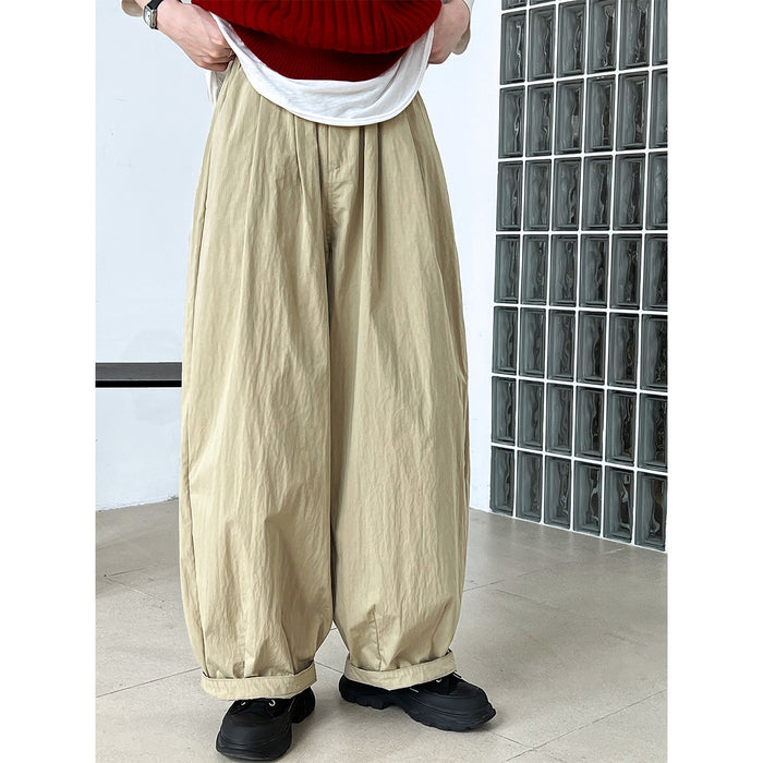 Color-Japanese Minimalist Profile Casual Pants Women Spring Autumn High Waist Loose Casual Straight Leg Wide Leg Overalls-Fancey Boutique