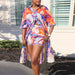 Color-Casual Printed Long Shirt Shorts Suit Two Piece Set-Fancey Boutique