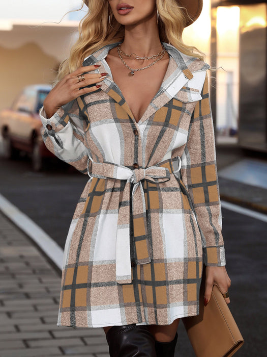 Color-Pale Yellow-Popular Women Spring Autumn Winter Elegant Striped Plaid Fashionable Long-Sleeved Women Clothing-Fancey Boutique