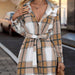 Color-Pale Yellow-Popular Women Spring Autumn Winter Elegant Striped Plaid Fashionable Long-Sleeved Women Clothing-Fancey Boutique