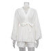 Color-White-Autumn French Jacquard Lace up Fashionable Niche Women Clothing Casual Set-Fancey Boutique