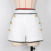 Color-White Shorts-High End Women Tweed Waist Slimming Women Business Shorts Blazer Suit Set-Fancey Boutique
