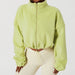 Color-Lime Green-Outdoor Lambswool Sports Jacket Women Autumn Stand Collar Loose Fleece Warm Casual Polar Fleece Jacket-Fancey Boutique