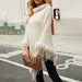 Color-Women Clothing Autumn Winter Fur Collar Solid Color Knitted Cape Shawl-Fancey Boutique