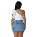 Color-Women Sexy Slim Fit Ripped Pocket Denim Skirt Hip Skirt Nightclub Skirt-Fancey Boutique