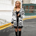 Color-Black-Autumn Winter Women Clothing Long Cardigan Woolen Sweater-Fancey Boutique