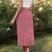 Color-Summer Floral Skirt Red Printed Irregular Asymmetric Skirt-Fancey Boutique