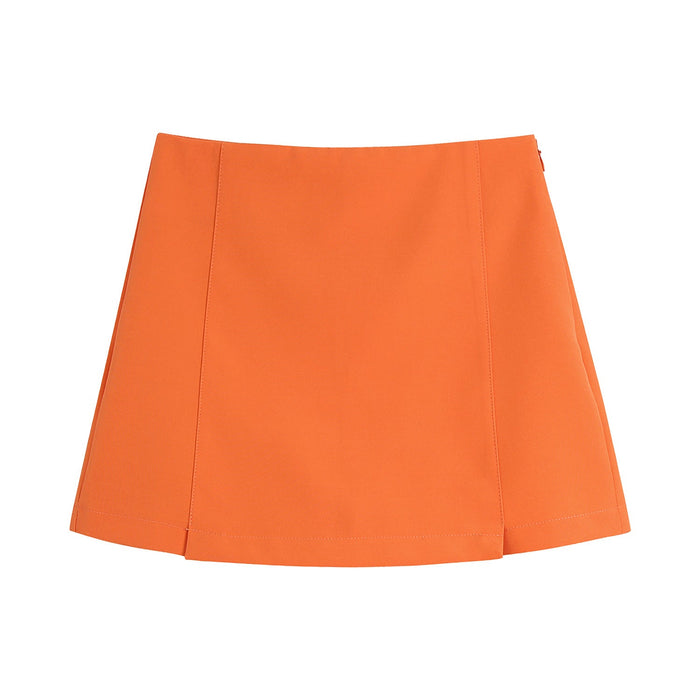 Color-Orange Shorts1-Women Clothing Unisex Blazer Culottes Suit-Fancey Boutique