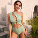 Color-Solid Color Hollow Out Cutout Out Swimsuit Backless Sexy Single Shoulder One Piece Swimming Suit Women-Fancey Boutique