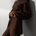 Color-Maroon Top-Autumn Winter Comfortable Turtleneck Asymmetric Hem Wide Leg Trousers Suit-Fancey Boutique