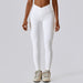 Color-Swan White-Cross High Waist Tight Yoga Pants Thread Hip Lifting Sports Pants Outer Wear Running Quick Drying Fitness Pants-Fancey Boutique