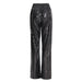 Color-Personal Casual Street Sequined Trousers Autumn High Waist Lace Up Sequined Zipper Straight Leg Pants Women-Fancey Boutique