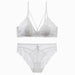 Color-White-Lace Sexy Criss Cross Sling Thin Underwear No Steel Ring Breathable Bra Set-Fancey Boutique