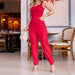 Color-Women Clothing Jumpsuit One Shoulder Sleeveless Solid Color Jumpsuit-Fancey Boutique