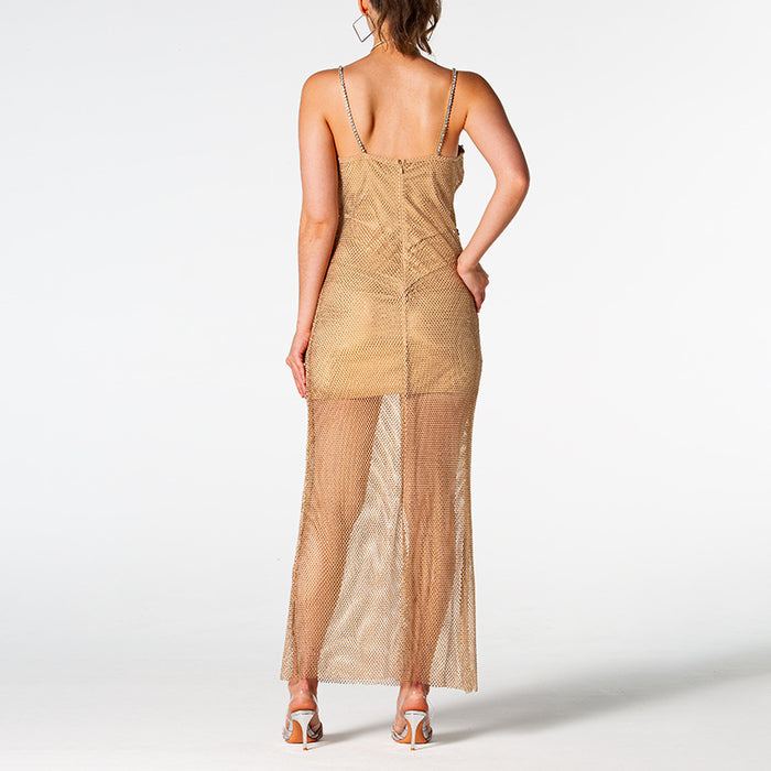 Color-High End Women Clothing Sequin Sling Dress Maxi Dress-Fancey Boutique