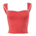Color-Red-Sexy Contrast Color Sleeveless Vest Short Top Women Summer-Fancey Boutique