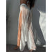 Color-Vacation Sexy See through Mesh Hollow Out Split Strap Knitted Mop Beach Pants Women-Fancey Boutique