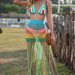 Color-skyblue-Internet Celebrity Hand Woven Beach Hollow Out Cutout out Strap Color Split Tassel A line Skirt Sexy Suit-Fancey Boutique