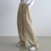 Color-Ribbon High Waist Wide Leg Work Pant Early Autumn Loose Straight Mop Solid Color Women Casual Pants-Fancey Boutique
