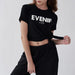 Color-Black-Summer Yoga Wear Split Printed Short Sleeved T shirt Design Women Pilates Sports Top-Fancey Boutique