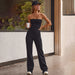 Color-Women Clothing Basic Solid Color Slim-Fit Tube Top off-Neck Waist-Tight Sports Casual Yoga One-Piece Trousers-Fancey Boutique