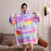Color-Fantasy Adult Cold-Proof Clothes-Pajamas Thickened Double-Layer Lazy Can Wear Lazy Blanket Super Soft Lazy Hooded Pajamas Double-Layer Lazy Sweater-Fancey Boutique