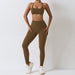 Color-Bra Trousers Birch Tea Brown-Advanced Spring Autumn Yoga Clothes Gym Morning Running Quick Drying Sports Yoga Suit Women-Fancey Boutique