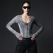 Color-Washed Worn Jumpsuit Women Zipper Slim Top Autumn Winter Sexy Sexy Women Clothing-Fancey Boutique