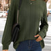 Color-Winter Casual Long Sleeved Top in round Neck Loose Solid Color Knitted Sweater Top-Fancey Boutique
