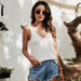 Color-White-BM Knitted Sling Spring Bottoming Sleeveless Knitwear Simple All-Match Tops Outer Wear-Fancey Boutique