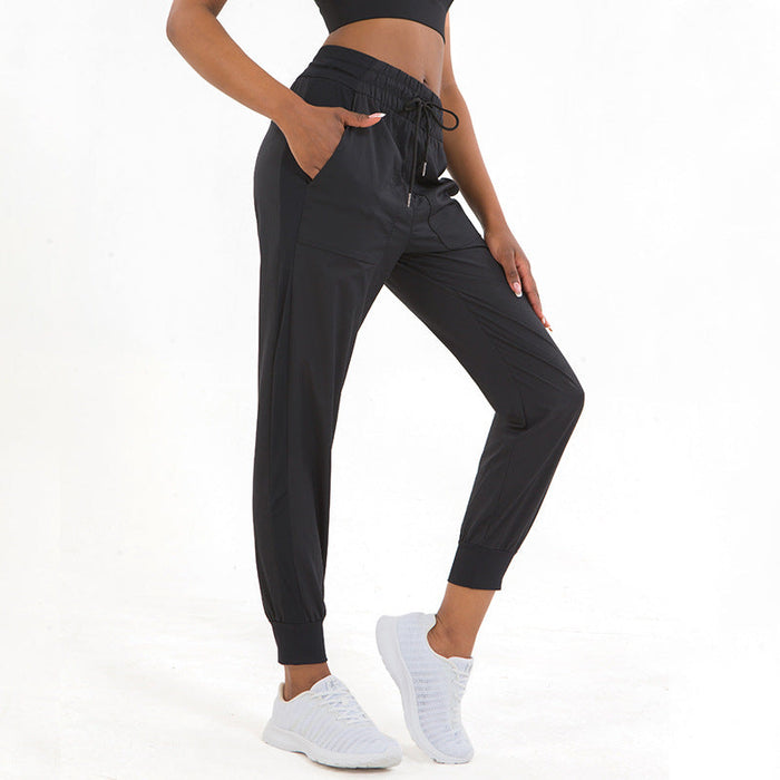 Color-Arrival Running Casual Sports Trousers Ankle-Tied Breathable Quick-Drying Fitness Yoga Trousers-Fancey Boutique