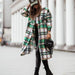 Color-Autumn Winter Polo Collar Single-Breasted Long Sleeve Plaid Shacket Coat-Fancey Boutique