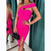 Color-Personalized Sexy Spring Summer One Shoulder Wrapped Chest Sheath Dress-Fancey Boutique