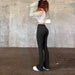 Color-Sports Casual Yoga Pants Rib Workout High Waist Flared Pants Leggings Trousers Women-Fancey Boutique