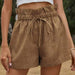 Color-Khaki-Casual Comfortable Shorts for Women Summer High Waist Lace-up Loose Wide Leg Pants Women-Fancey Boutique