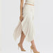 Color-Women Wear Double Layer Satin Pleated High Waist Irregular Asymmetric Slit Skirt-Fancey Boutique