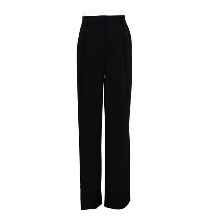 Color-Black-Spring Office High Waist Loose Klein Blue Casual Trousers Drooping Wide Leg Pants Women Work Pant-Fancey Boutique