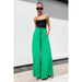 Color-Green-Summer Elastic Waist Casual Wide Leg Pants for Women-Fancey Boutique