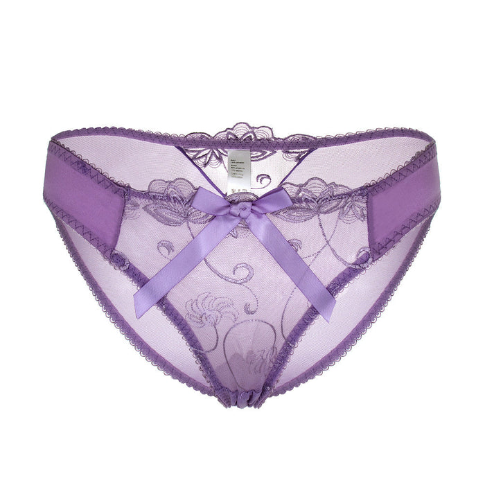 Color-Purple-Lace See Through Mesh Sexy Ladies Panties-Fancey Boutique