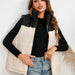 Color-Winter Coat Woman Cotton Dress Vest Zipped Stand Collar Warm Vest Coat-Fancey Boutique