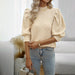 Color-Apricot-Women Clothing Autumn Winter Office Solid Color Long Sleeve Shirt Top-Fancey Boutique