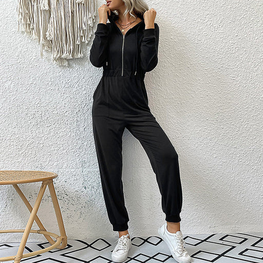 Color-Black-Autumn Winter Women Clothing Solid Color Tooling Casual Jumpsuit-Fancey Boutique