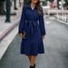 Color-Women Clothing Belted Ruffle Shirt Dress-Fancey Boutique
